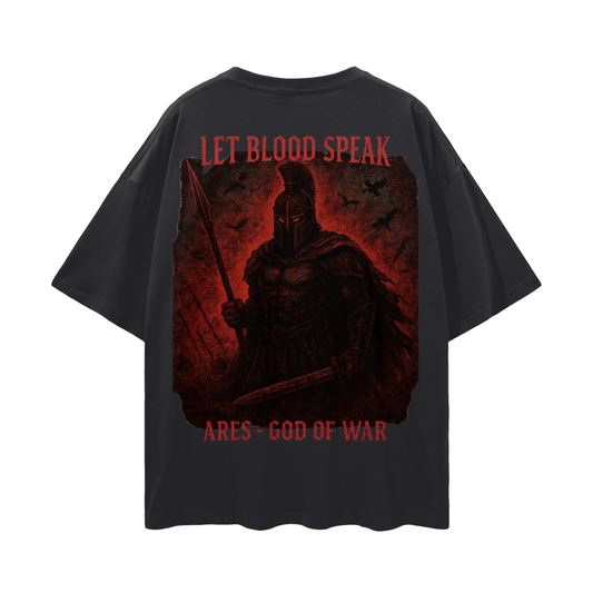 Oversize LET THE BLOOD SPEAK Deep Drop Shoulder Tee - 190 GSM