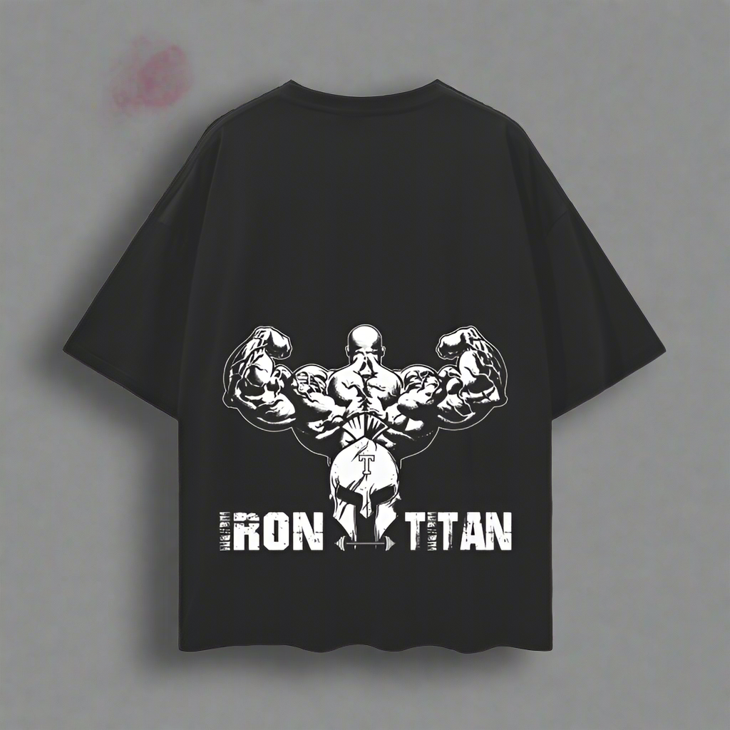 Oversize Deep Drop Shoulder Tee - 190 GSM - Black