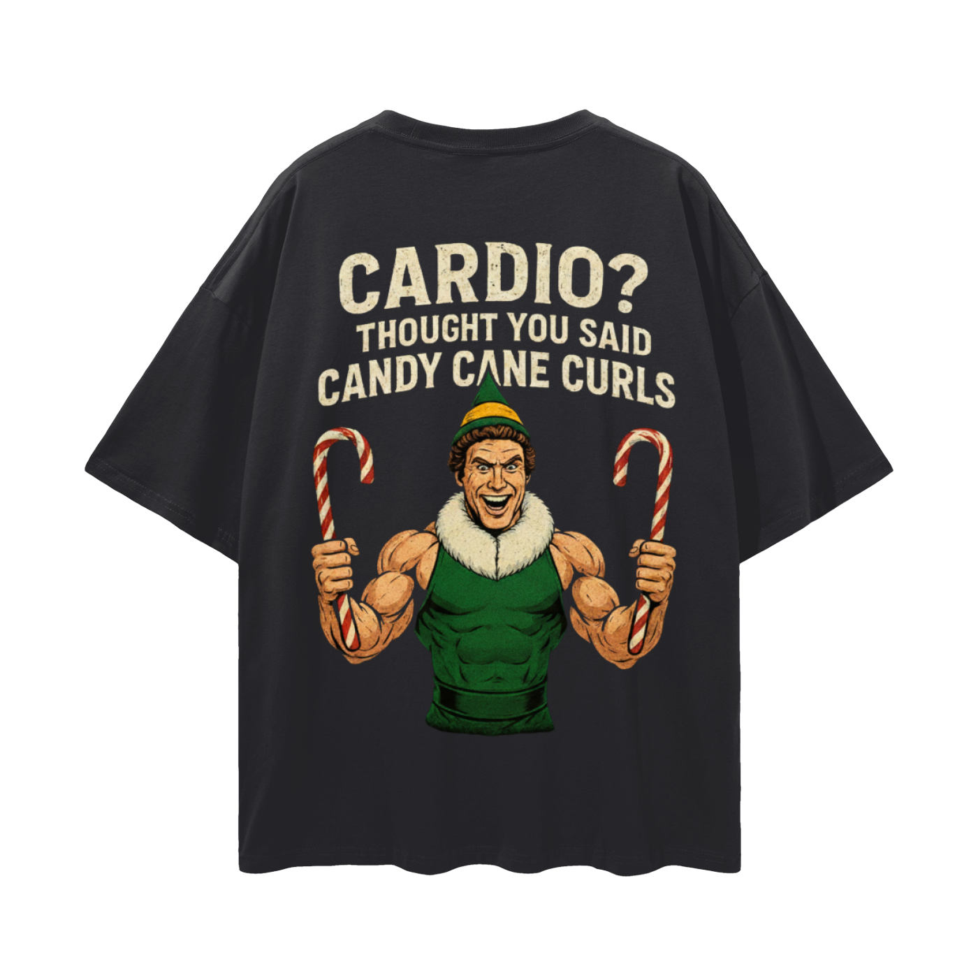 Candy Cane Curls! Loose Drop Shoulder T-Shirt