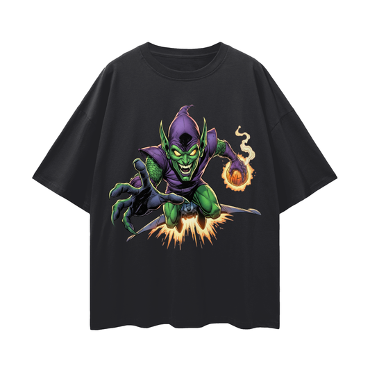 Oversize Green Goblin Deep Drop Shoulder Tee - 190 GSM