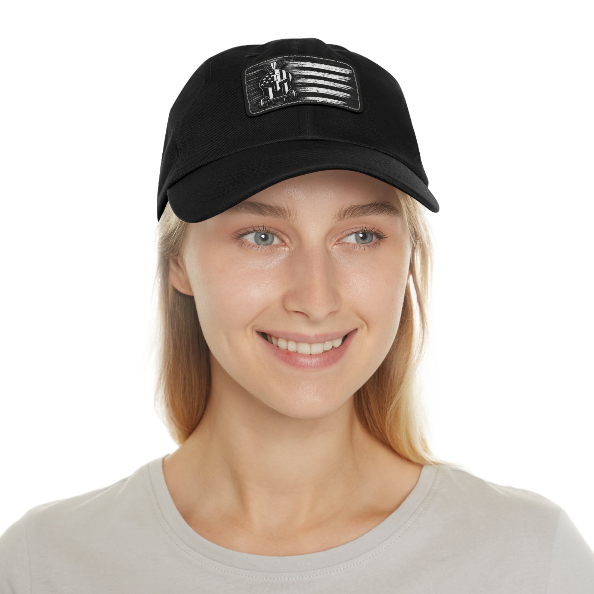 Patriot Blackout Dad Hat / Leather Patch