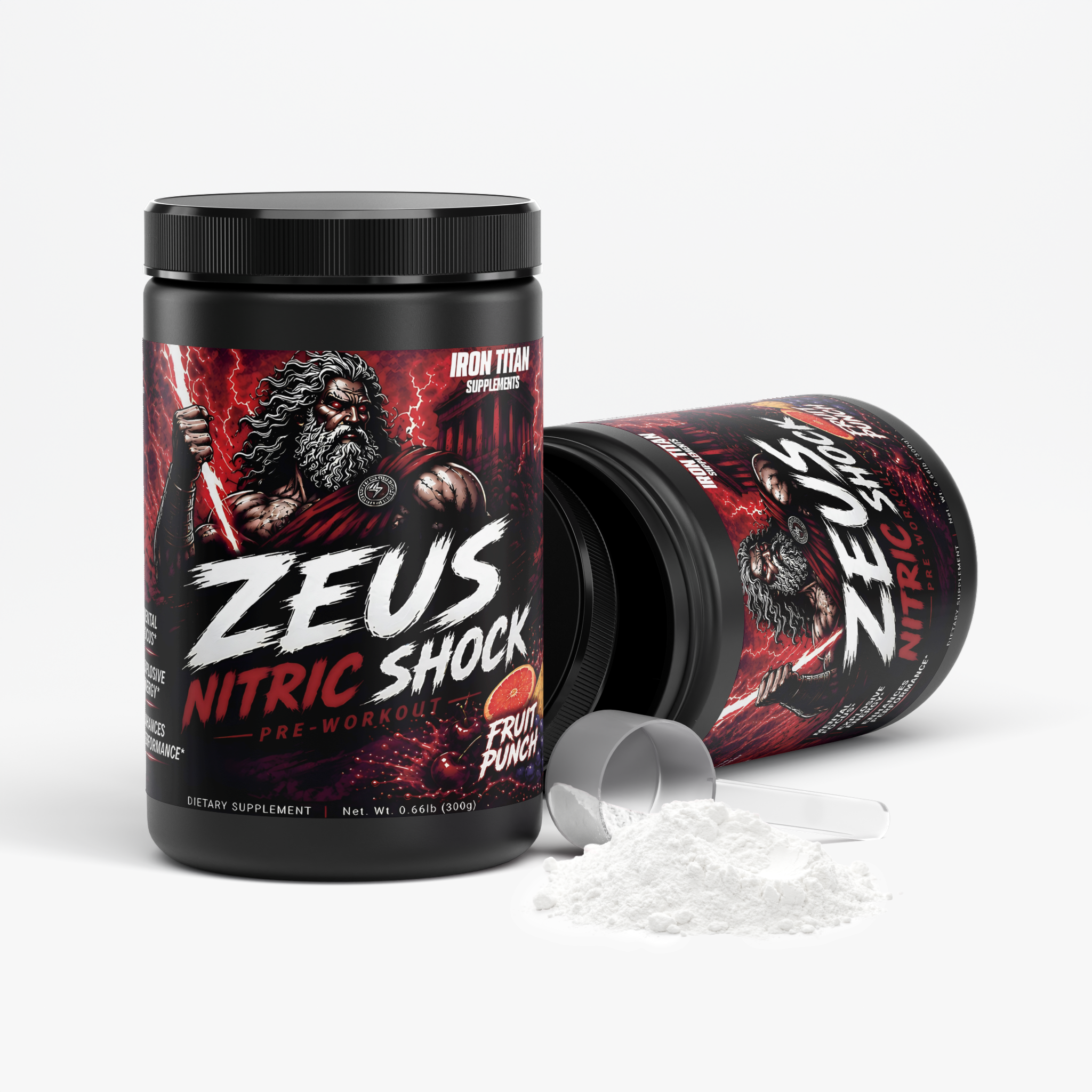 Zeus' Nitric Shock Pre-Workout Powder (Fruit Punch)