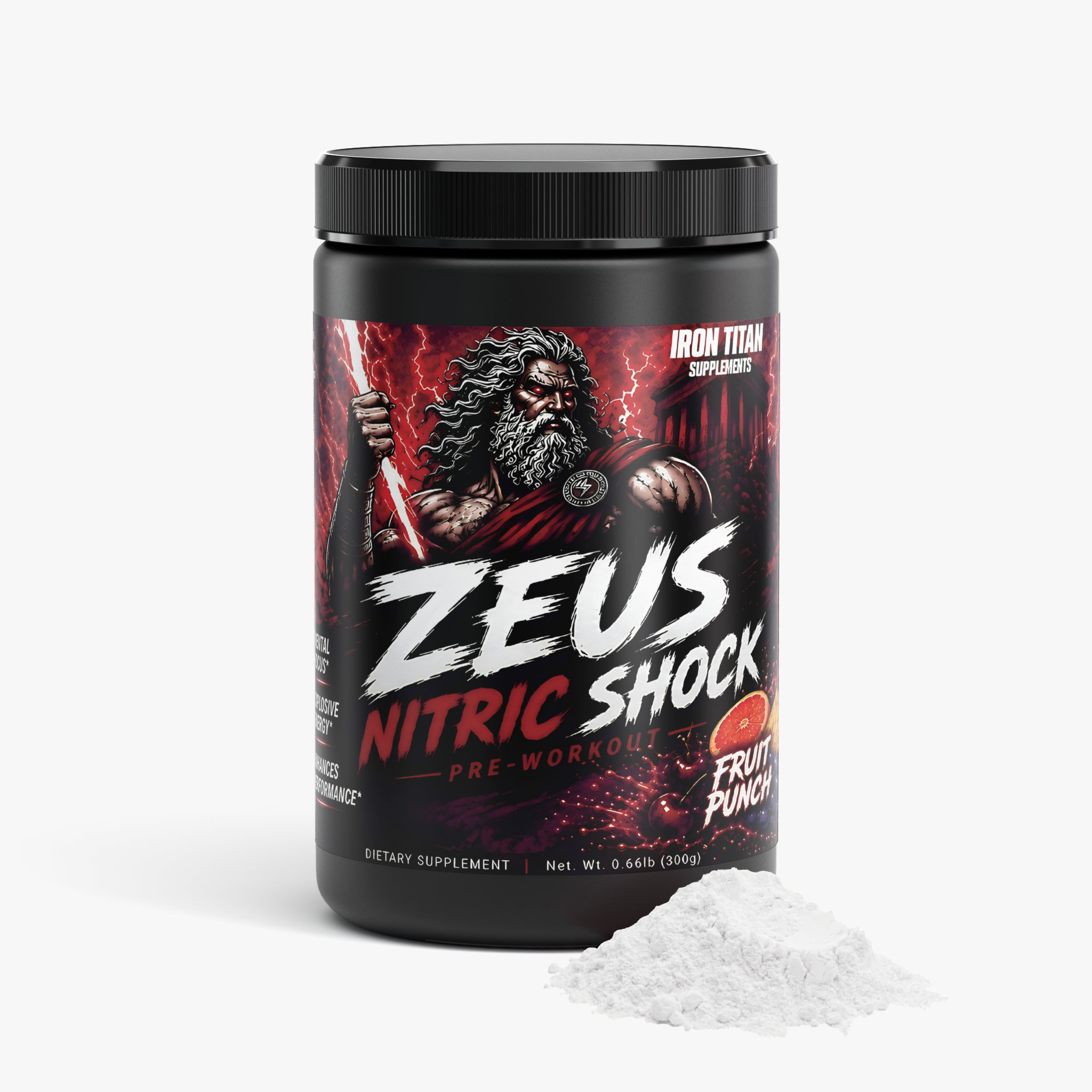 Zeus' Nitric Shock Pre-Workout Powder (Fruit Punch)