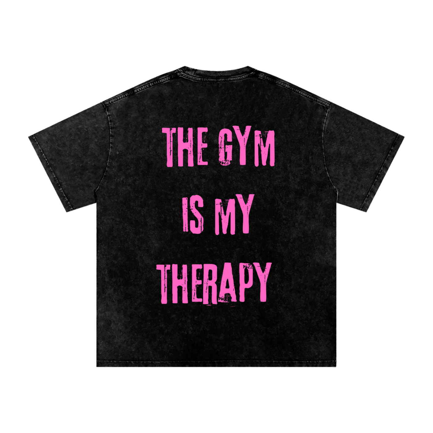 Acid Wash "The Gym Is My Therapy" Oversize T-Shirt - 250 GSM