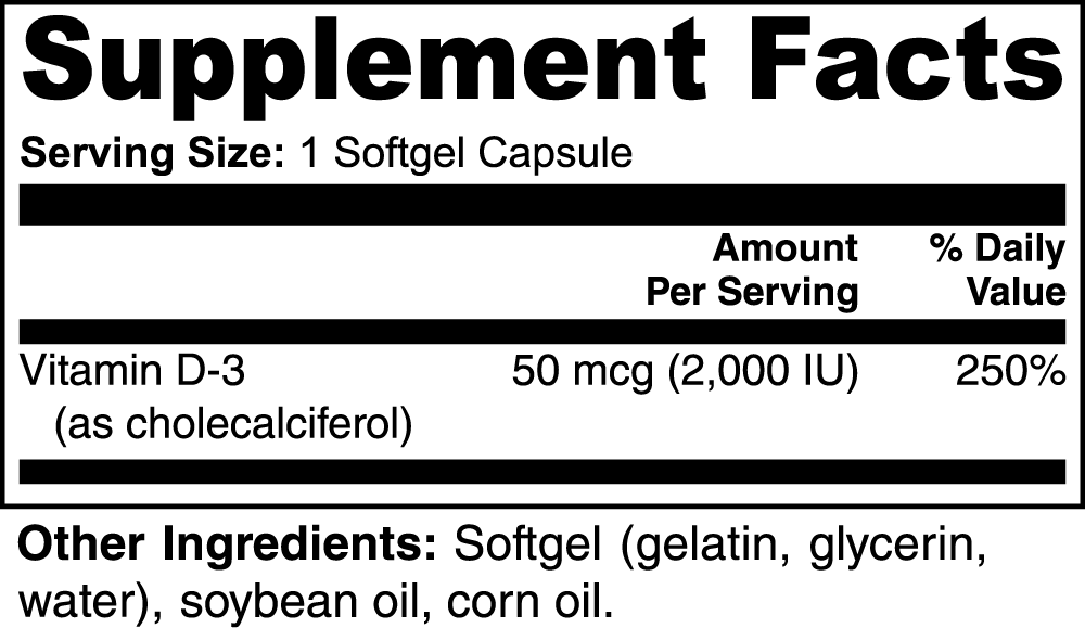 Helios' Vitamin D3 2,000 IU