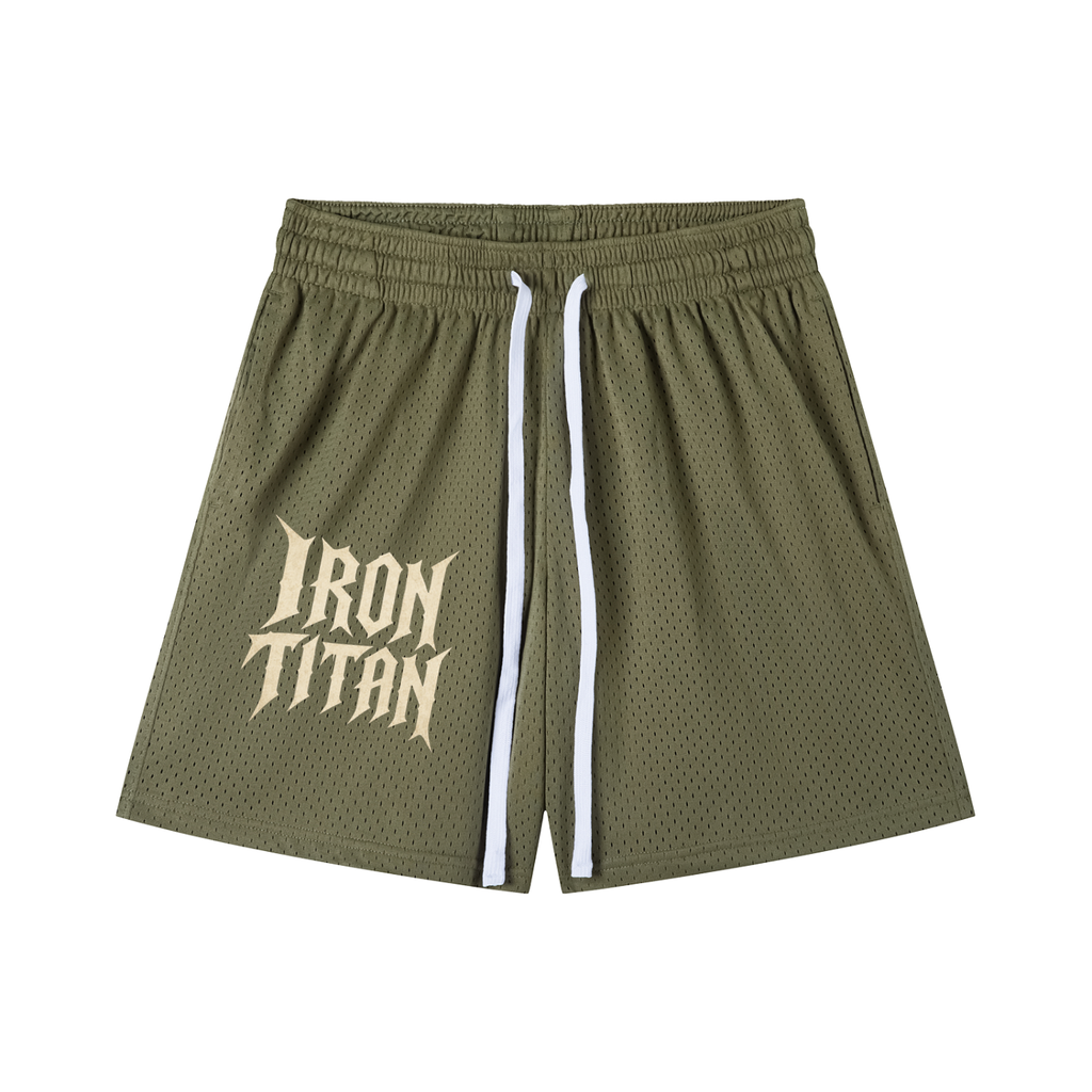 Iron Titan Drawstring Shorts (Army Green/Vintage Ivory)