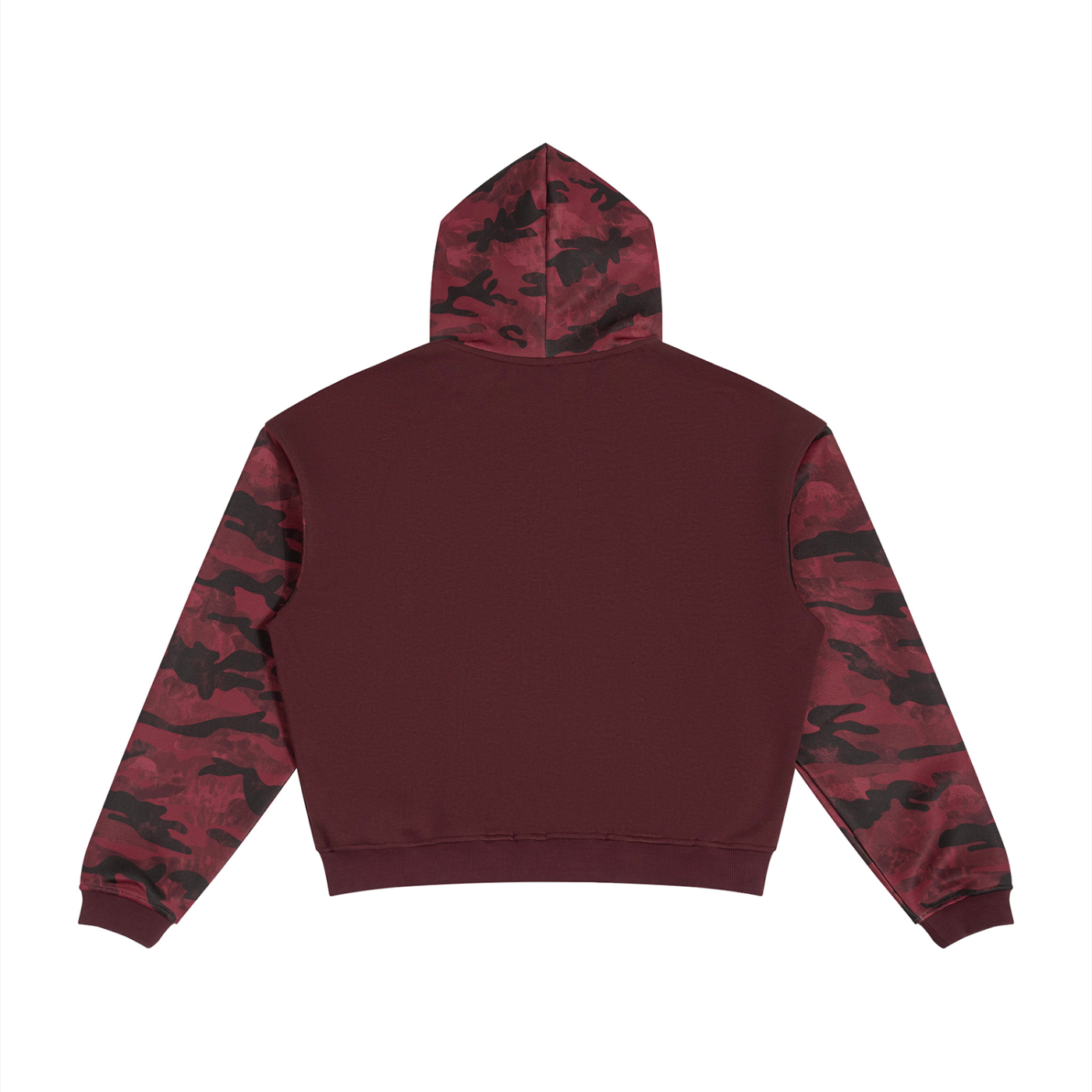 Unisex Blood War Colorblock Camo Full Zip Boxy Hoodie
