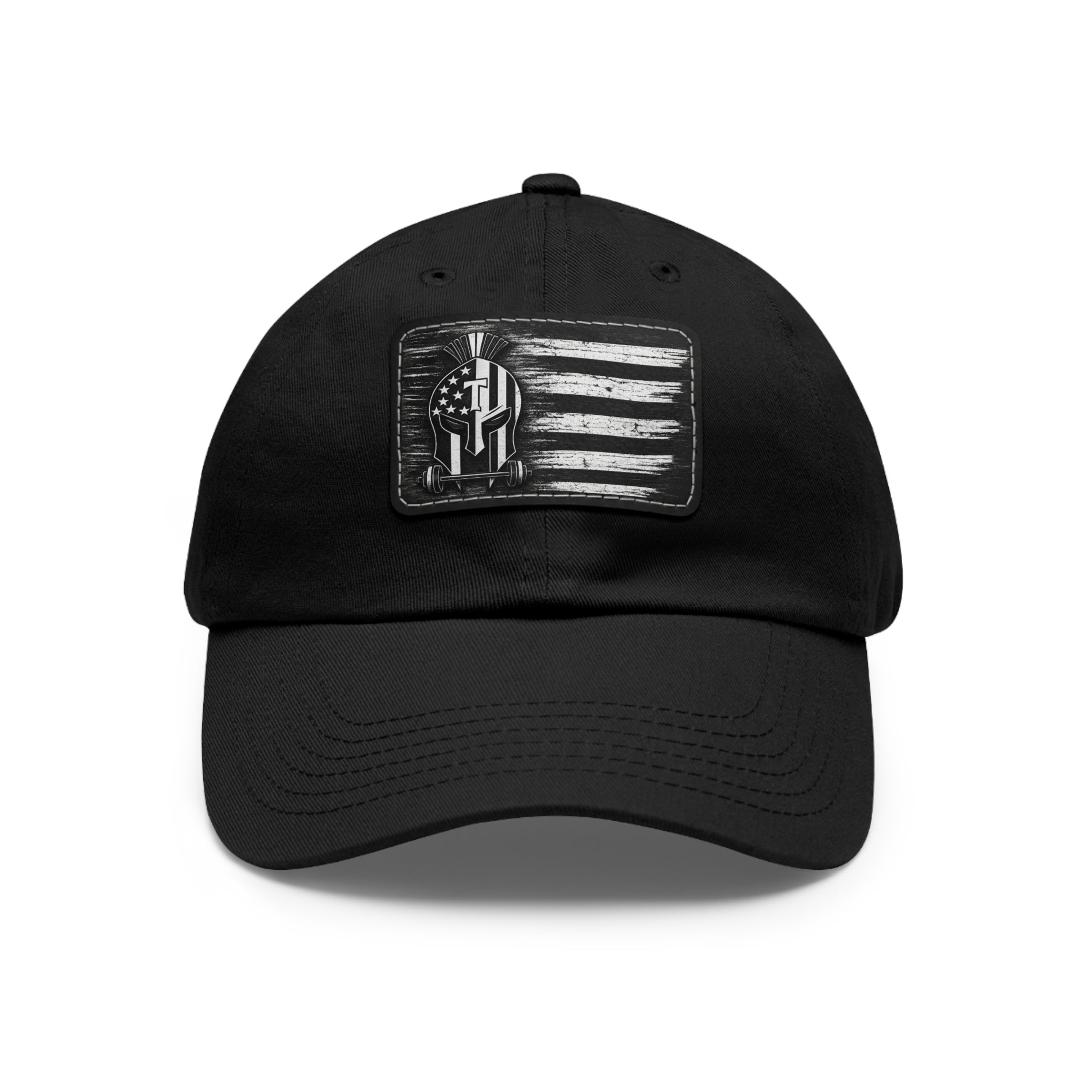 Patriot Blackout Dad Hat / Leather Patch