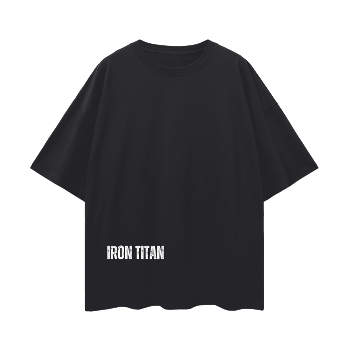 Oversize Deep Drop Shoulder Tee - 190 GSM - Black