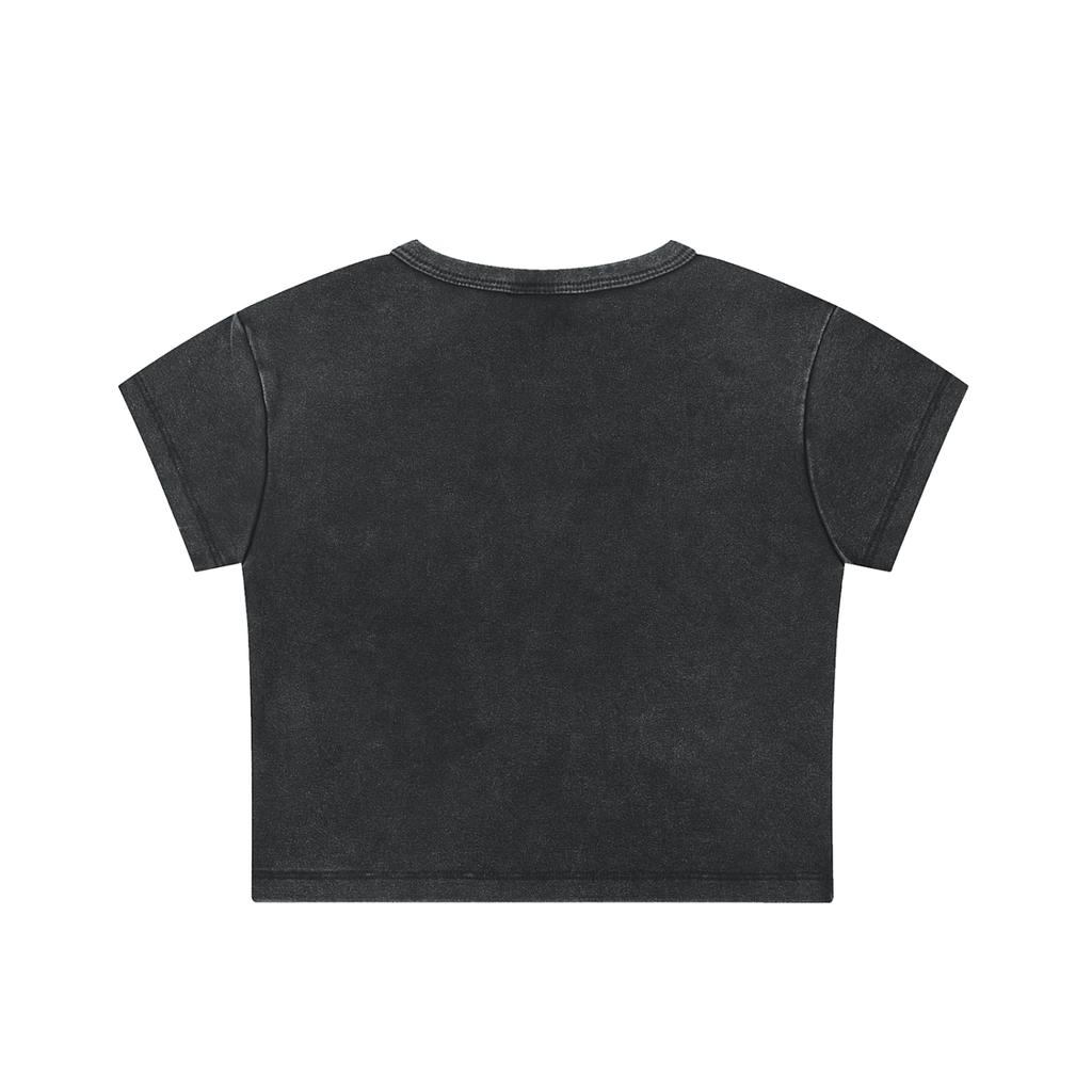 Snow Washed Iron Titan Crop Top