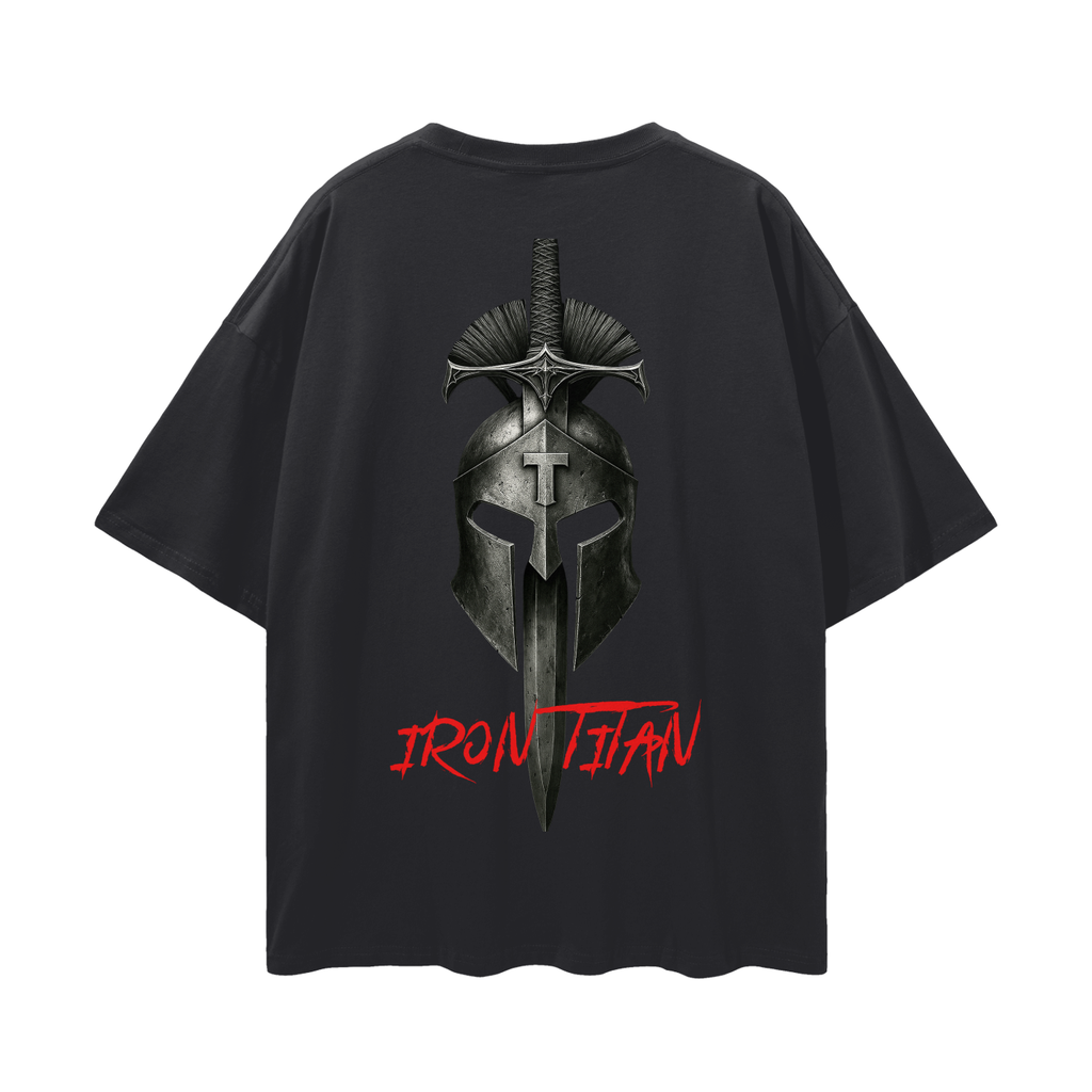 Oversize "Blood & Iron"  Deep Drop Shoulder Tee - 190 GSM