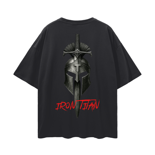 Oversize "Blood & Iron"  Deep Drop Shoulder Tee - 190 GSM