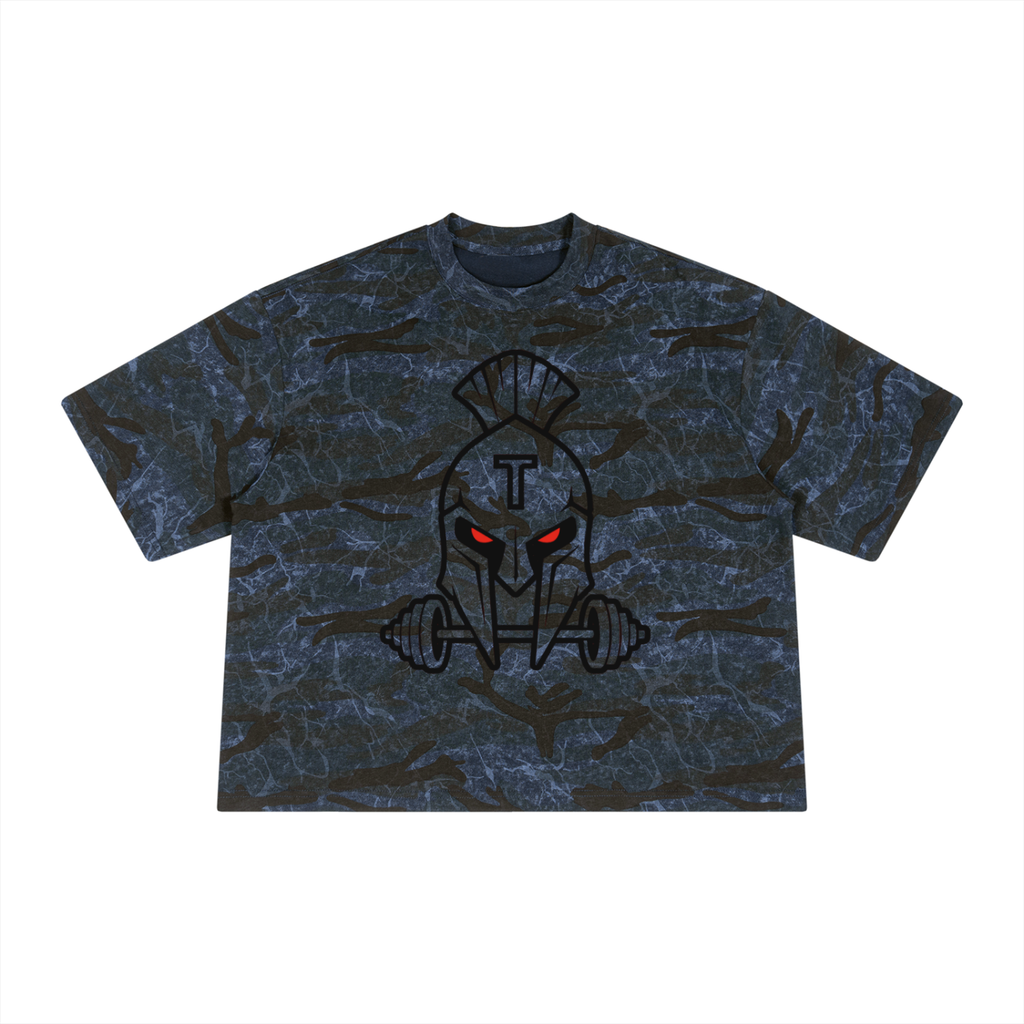 Unisex Blackout Boxy Camo Print T-Shirt