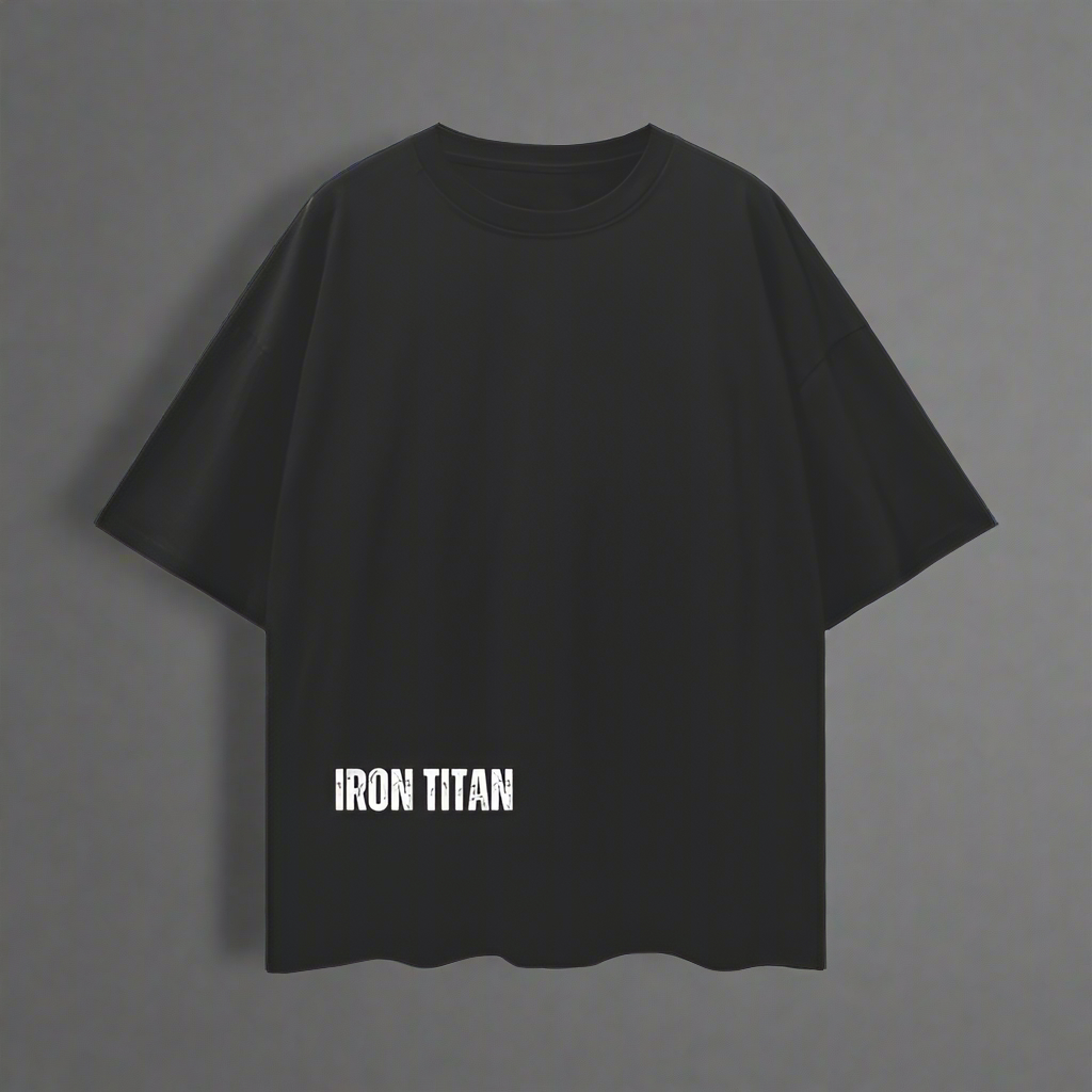 Oversize Deep Drop Shoulder Tee - 190 GSM - Black