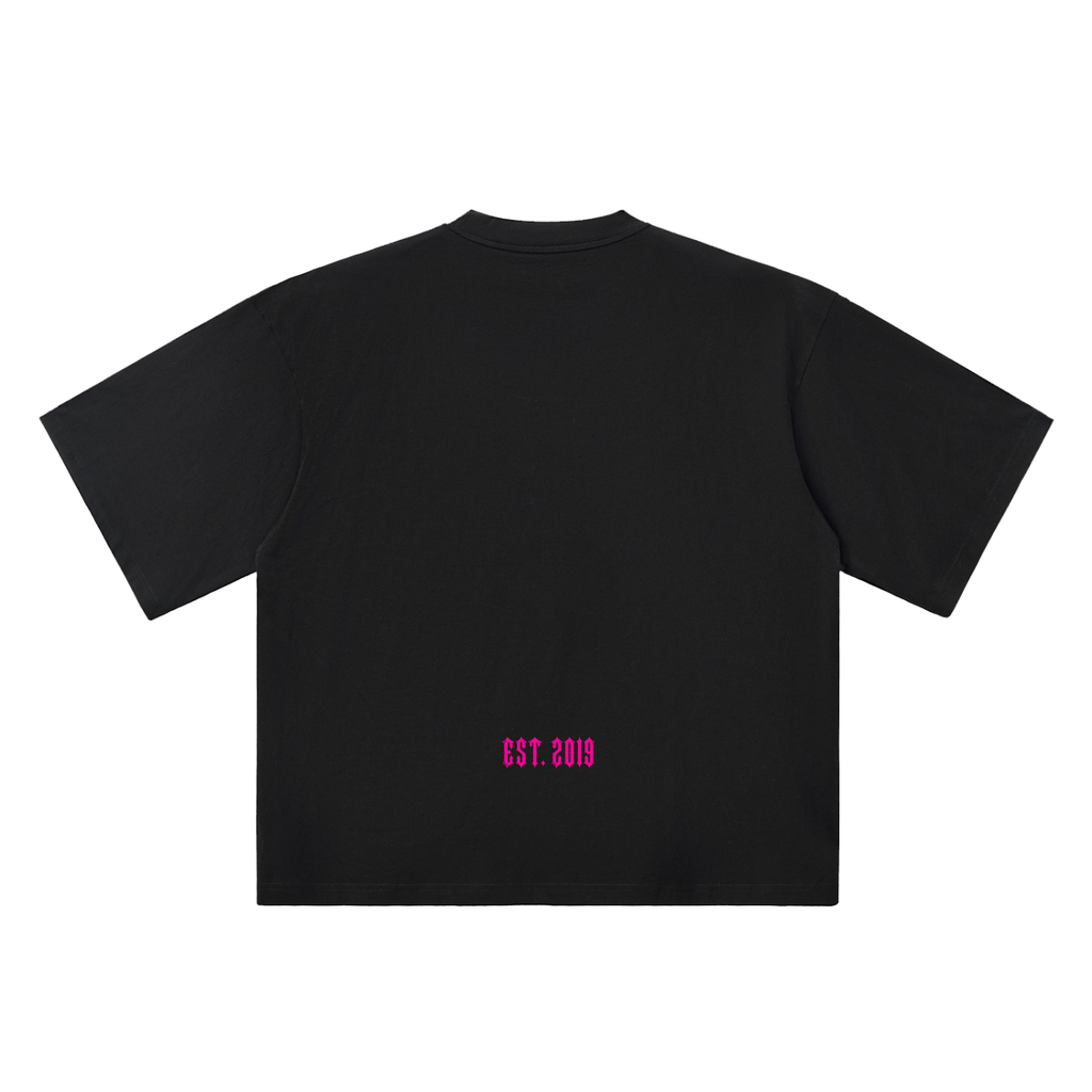 Oversized War Crown Drop Shoulder T-Shirt (Pink)