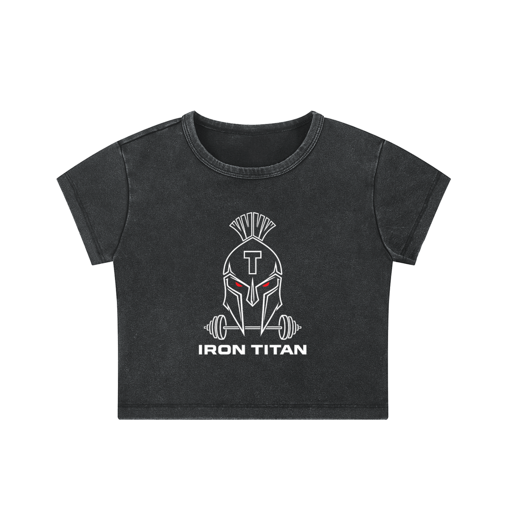 Snow Washed Iron Titan Crop Top