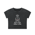 Snow Washed Iron Titan Crop Top