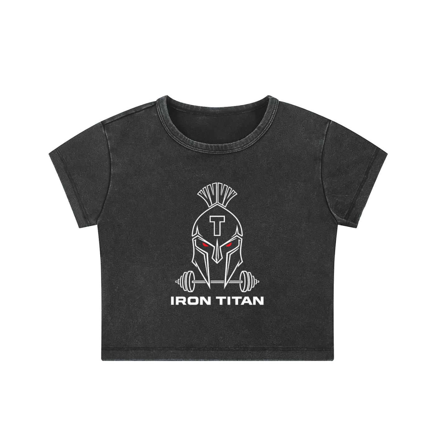 Snow Washed Iron Titan Crop Top