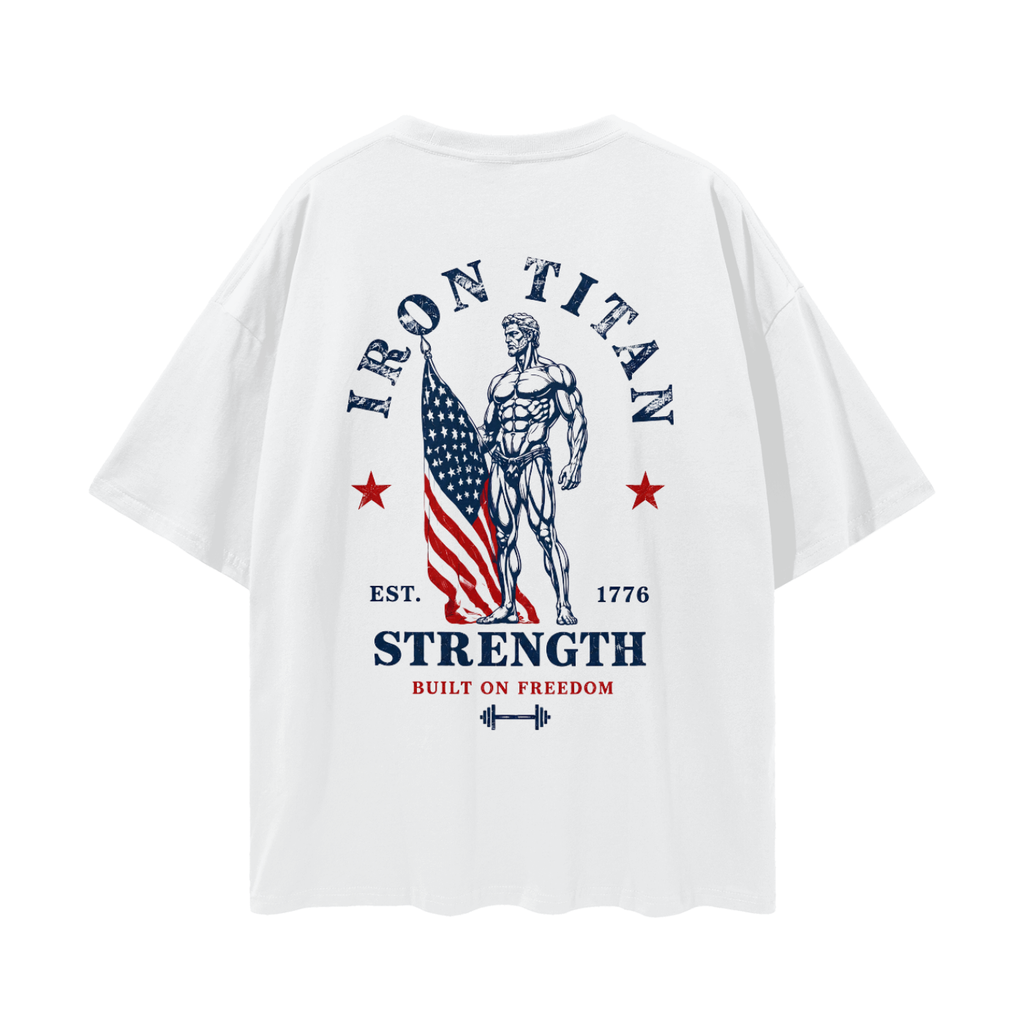 Oversize 1776 Deep Drop Shoulder Tee - 190 GSM