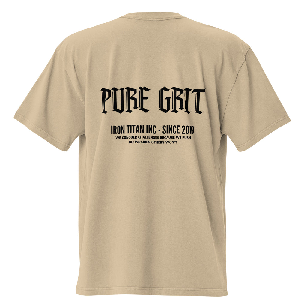 Oversized "PURE GRIT" Faded T-shirt