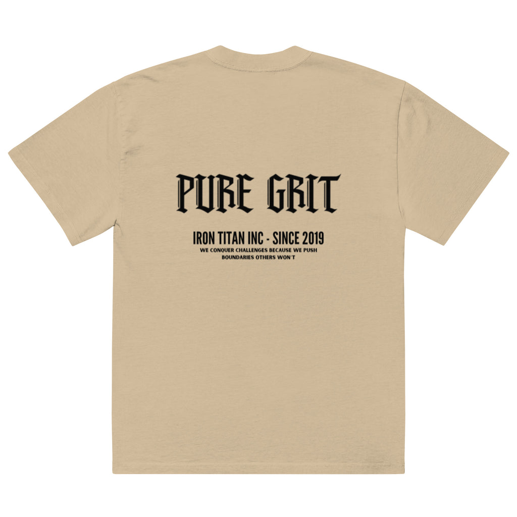 Oversized "PURE GRIT" Faded T-shirt