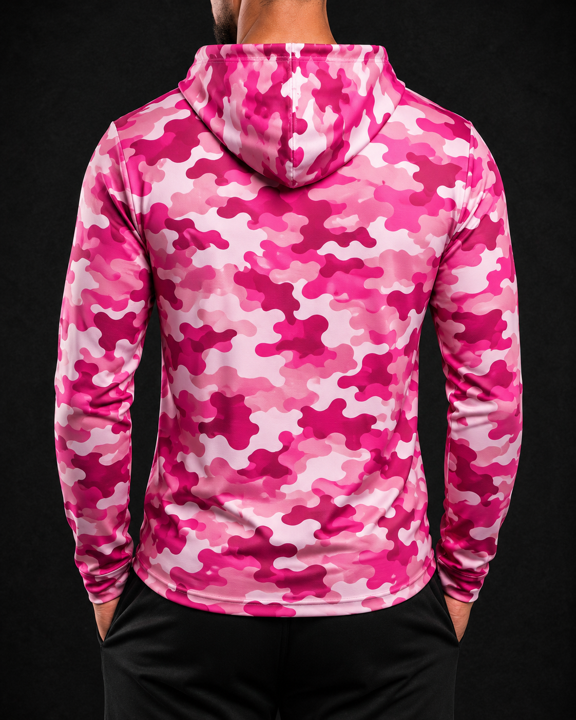 Men's Pink Camo Performance Hoodie