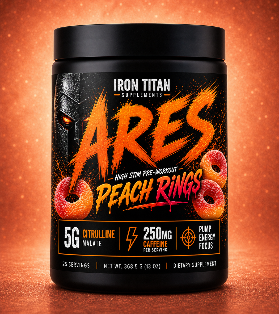 Ares' PUMP Pre-Workout (Peach Rings)