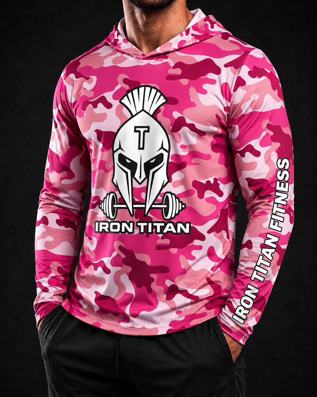 Men's Pink Camo Performance Hoodie