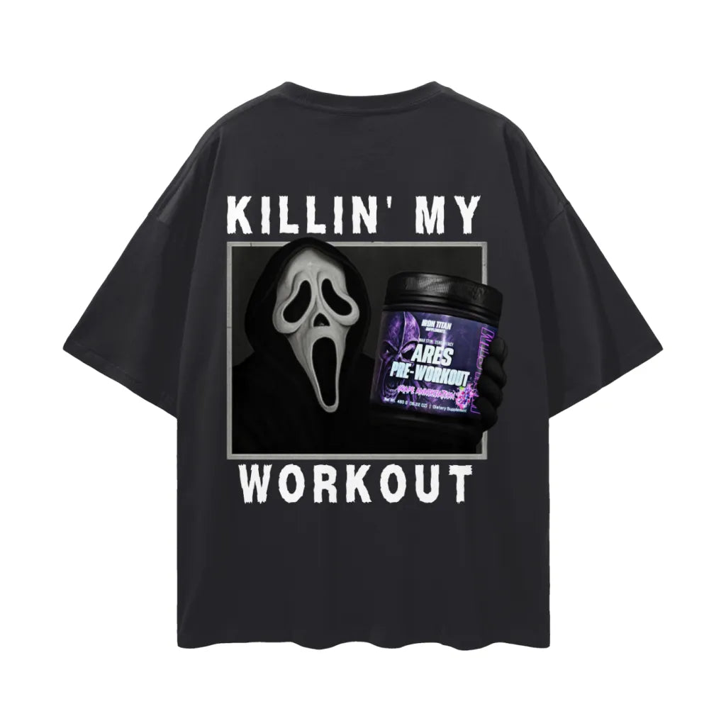 'Killin My Workout" Loose Drop Shoulder T-Shirt