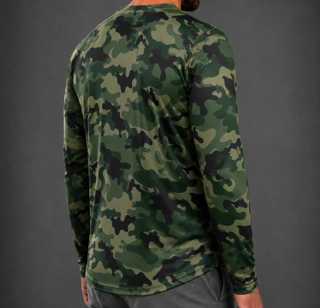 Men's Old School Camo Lightweight Performance Longsleeve Tee