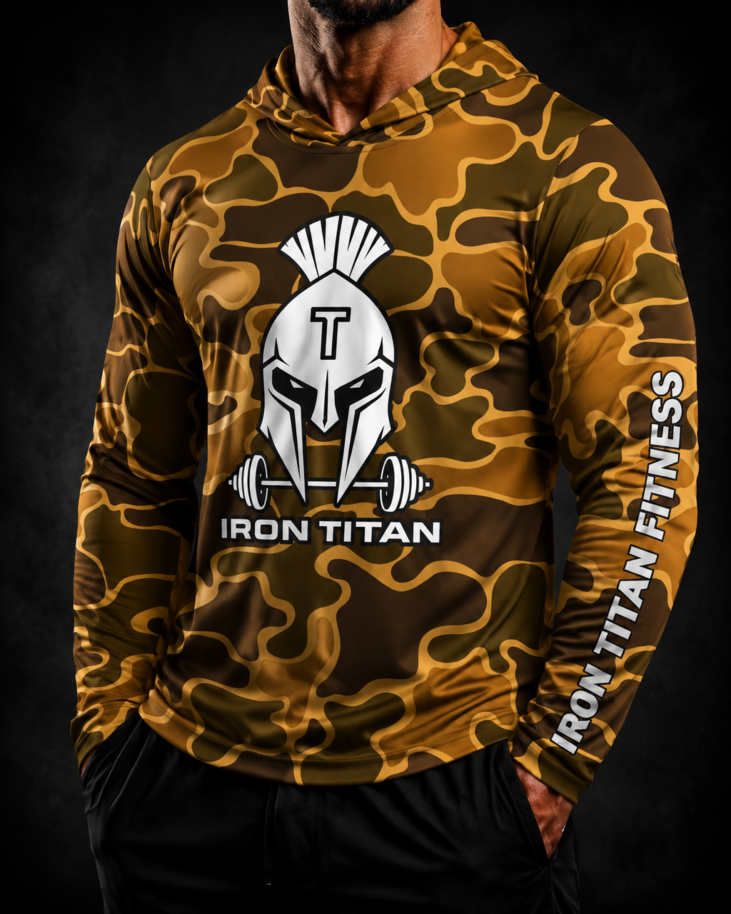Men's Bearded Dragon Camo Performance Hoodie