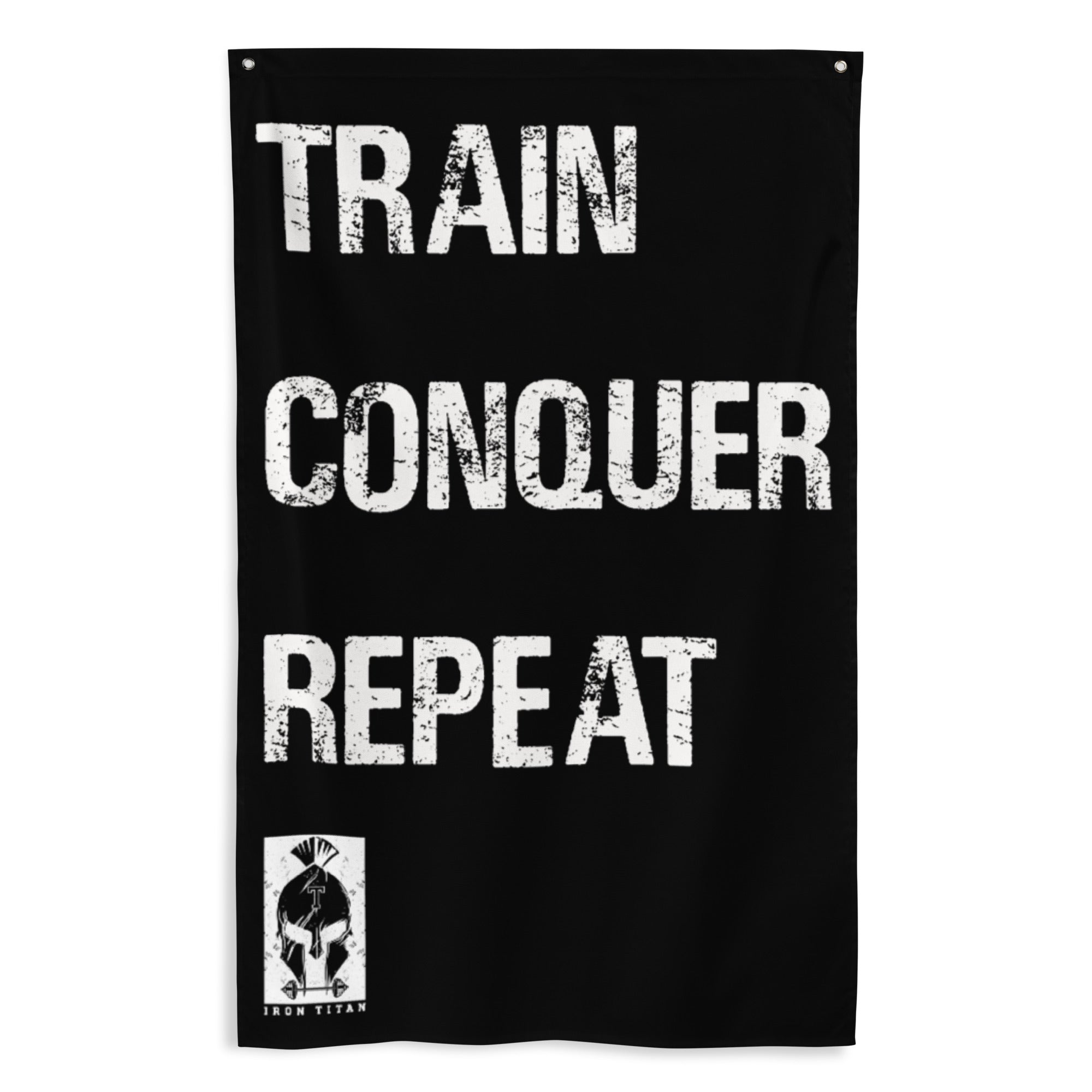 First Repeat Flag TRAIN CONQUER REPEAT Flag – irontitanfitness